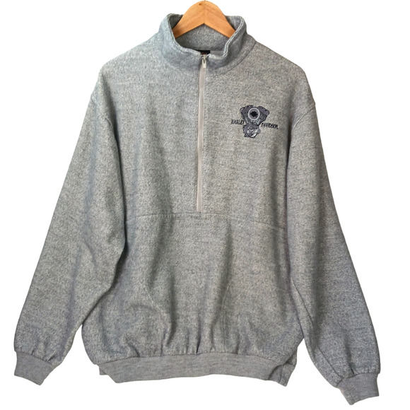 Harley-Davidson Other - Vintage Harley-Davidson Men's Gray 1/2 Zip Sweatshirt | L